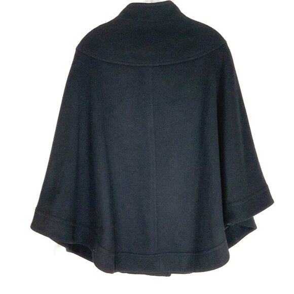 New Helene Berman London Black Wool Cashmere Poncho Cape Sz M - Picture 5 of 16